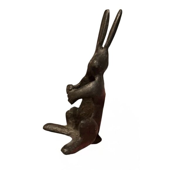 Cast Iron Antique Early 1900’s Cast Iron Bunny Rabbit Napkin Ring Holder - Picture 6 of 8